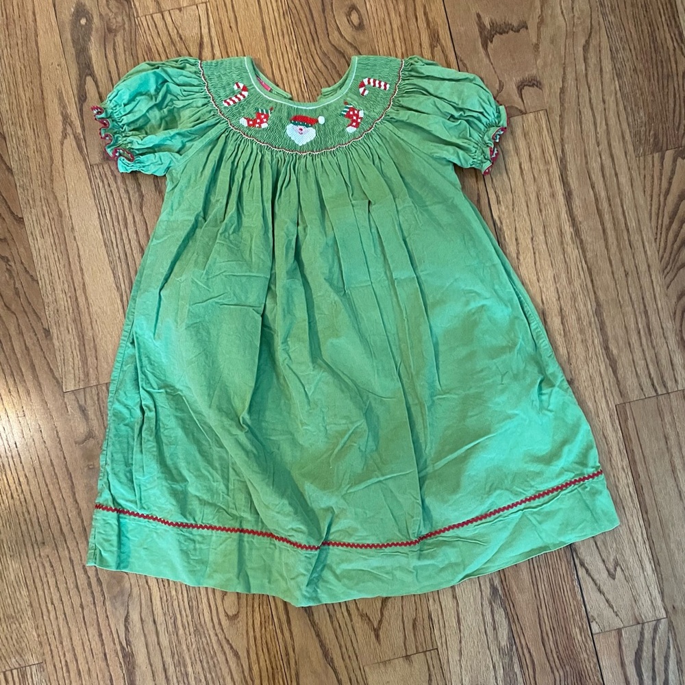 Girls’ smocked Christmas Dress